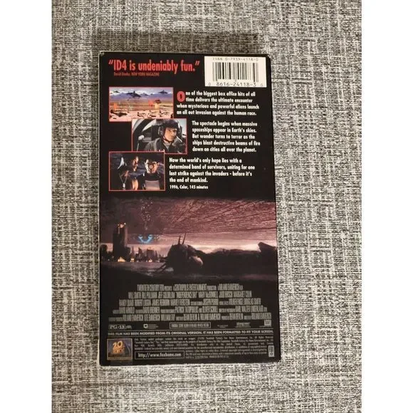 VINTAGE 1996 INDEPENDENCE DAY VHS TAPE Will Smith Aliens SIFI Classic Movies Old - Picture 2 of 3